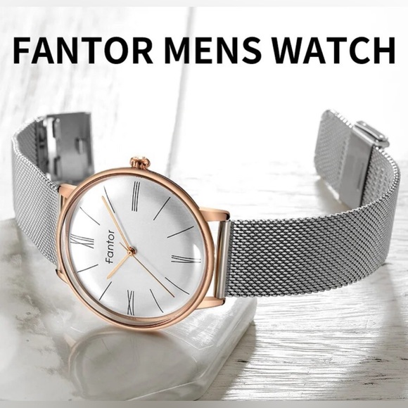 Designer - Fantor 10021 Mesh Chain Men’s Watch, Water Resistant - Picture 3 of 12